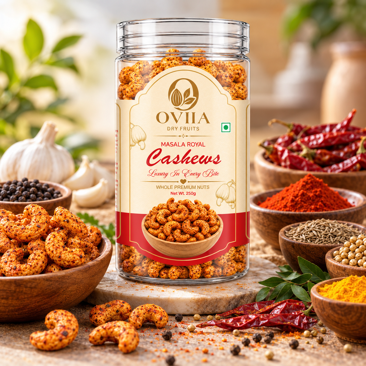Combo - Royal Masala & Thai Chilli Cashews - Oviia Dryfruits