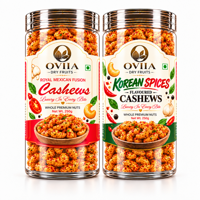 Korean Spices & Maxican Fusion Cashews - Combo